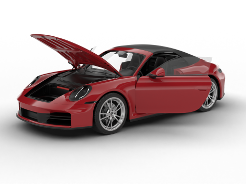 Porsche 911 Carrera Cabrio 2025 HQ 3D Model