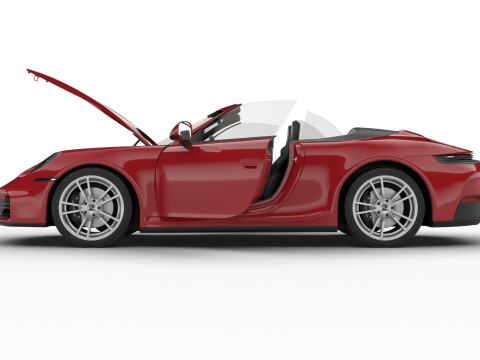 Porsche 911 Carrera Cabrio 2025 HQ 3D Model