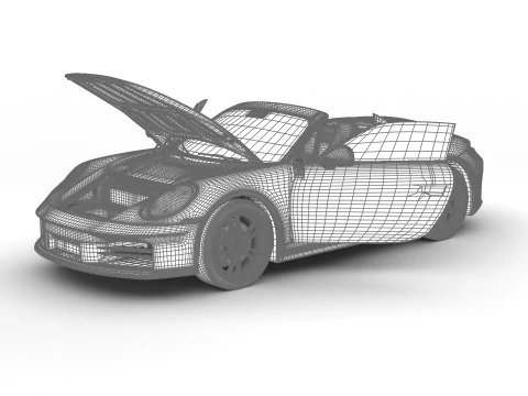 Porsche 911 Carrera Cabrio 2025 Genel Merkez 3D Model