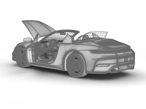 Porsche 911 Carrera Cabrio 2025 HQ 3D Model