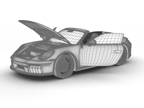 Porsche 911 Carrera 4 GTS Cabrio 2025 Genel Merkez 3D Model