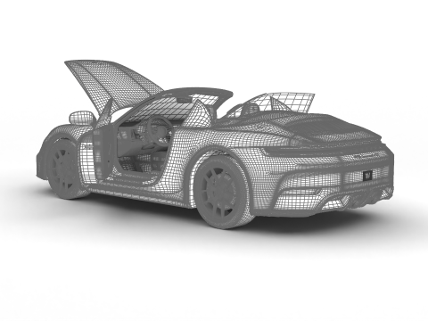 Porsche 911 Carrera 4GTS Cabrio 2025 HQ Modelo 3D