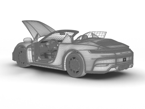 Porsche 911 Carrera 4GTS Cabrio 2025 HQ Modelo 3D