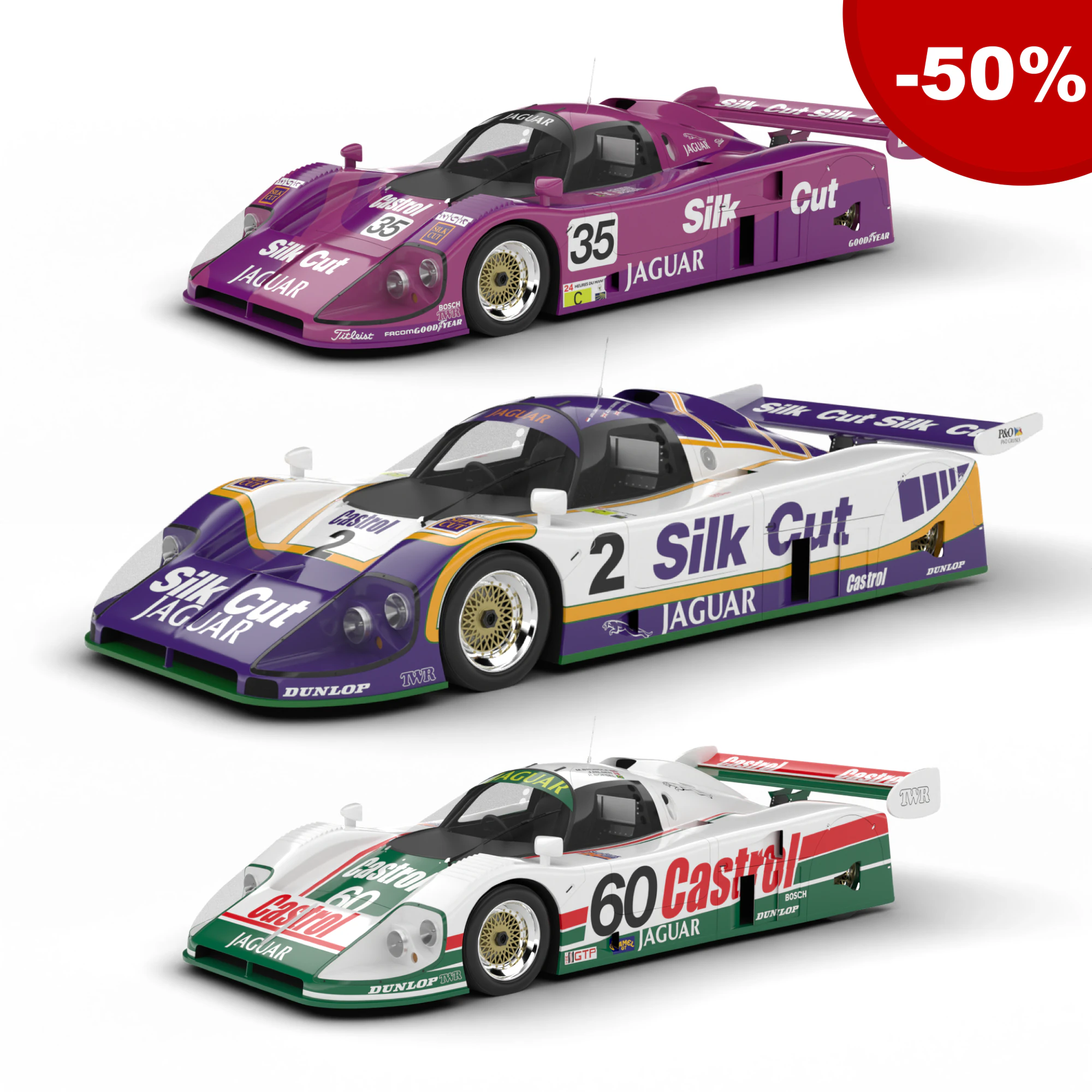 Pack Jaguar XJR-9 Racing 1988 HQ interior 3D Model .c4d .max .obj .3ds .fbx .stl .blend