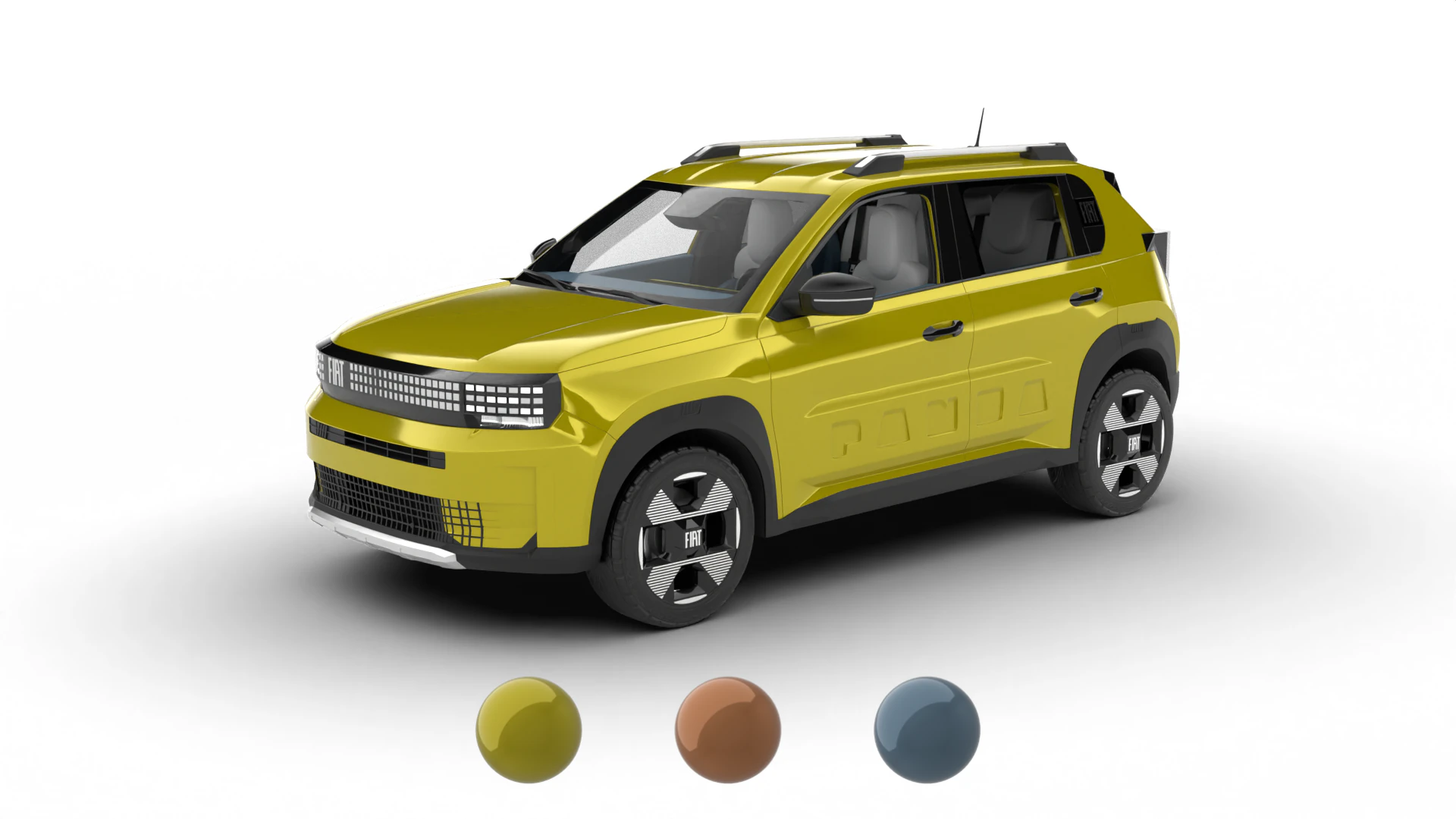 Fiat Grande Panda Hybrid 2025 3D Model .c4d .max .obj .3ds .fbx .stl .blend 