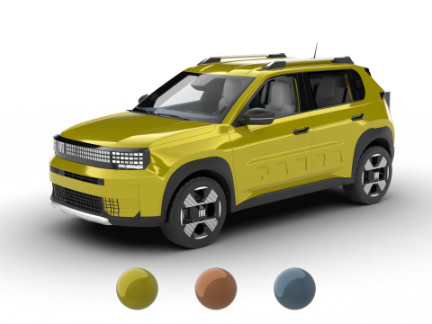 Fiat Grande Panda Hybrid 2025 3D Model