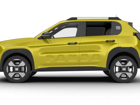 Fiat Grande Panda Hybrid 2025 3D Model