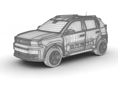 Fiat Grande Panda Hybrid 2025 3D Model