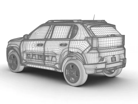 Fiat Grande Panda Hybrid 2025 3D Model