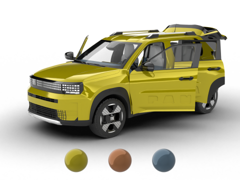Fiat Grande Panda Hybrid 2025 HQ 3D Model