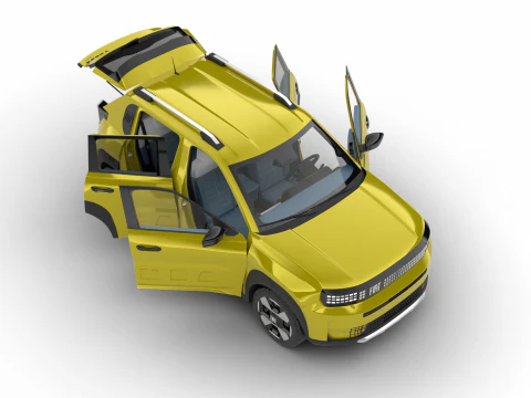 Fiat Grande Panda Hybrid 2025 HQ 3D Model