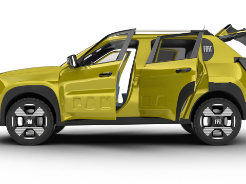 Fiat Grande Panda Hybrid 2025 HQ 3D 모델
