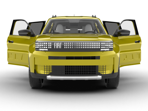Fiat Grande Panda Hybrid 2025 HQ 3D 모델