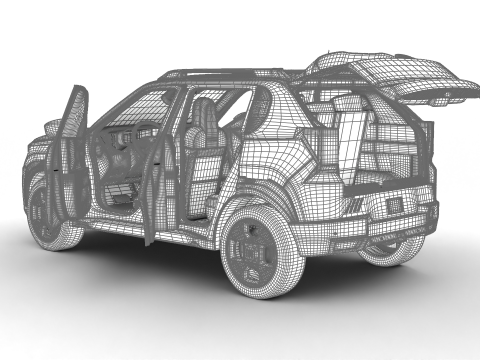 Fiat Grande Panda Hybrid 2025 HQ 3D 모델