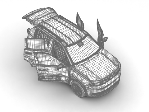 Fiat Grande Panda Hybrid 2025 HQ 3D 모델