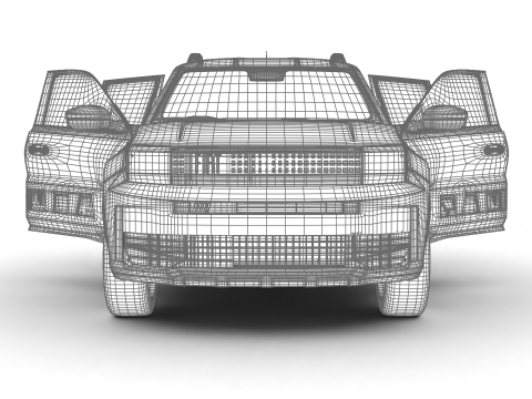Fiat Grande Panda Hybrid 2025 HQ 3D 모델