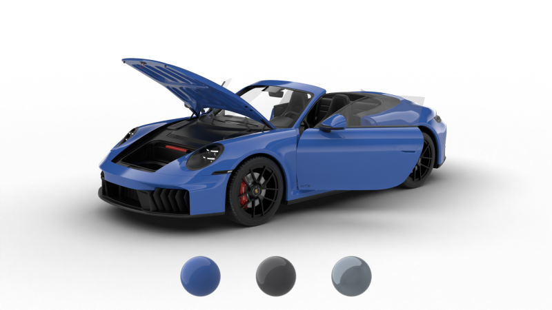 Porsche 911 Carrera GTS Cabrio 2025 HQ Modello 3D .c4d .max .obj .3ds .fbx .stl .blend