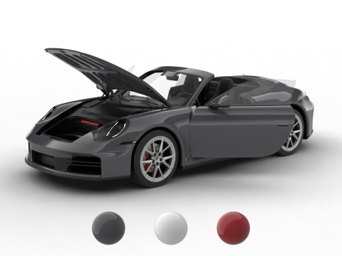 Porsche 911 Carrera 4S Cabrio HQ 2025 3D Model