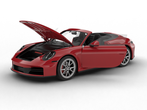 Porsche 911 Carrera 4S Cabrio HQ 2025 3D Model