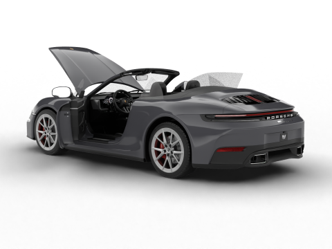 Porsche 911 Carrera 4S Cabrio HQ 2025 3D Model