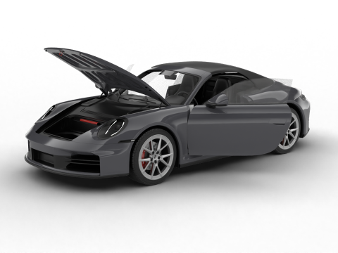 Porsche 911 Carrera 4S Cabrio HQ 2025 3D Model
