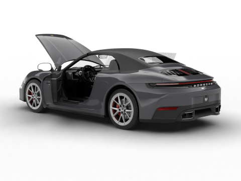 Porsche 911 Carrera 4S Cabrio HQ 2025 3D Model
