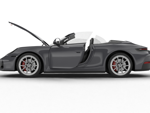 Porsche 911 Carrera 4S Cabrio HQ 2025 3D Model