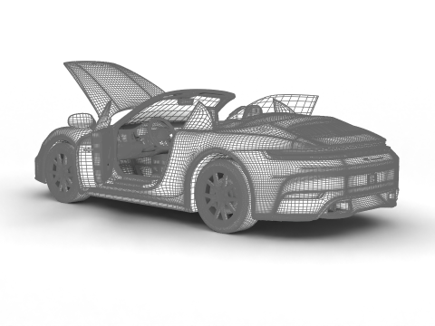 Porsche 911 Carrera 4S Cabrio HQ 2025 3D Model