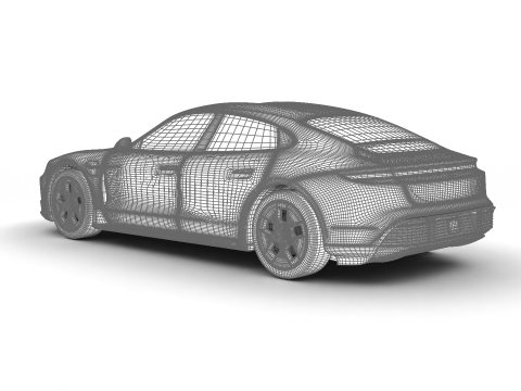 Porsche Taycan 4 2025 Modello 3D
