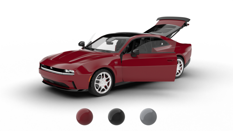 Dodge Charger Daytona R-T 2025 HQ 3D Model .c4d .max .obj .3ds .fbx .stl .blend