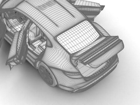 Porsche Taycan 4 2025 HQ 3D मॉडल