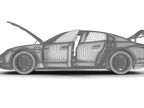 Porsche Taycan 4 2025 HQ 3D मॉडल