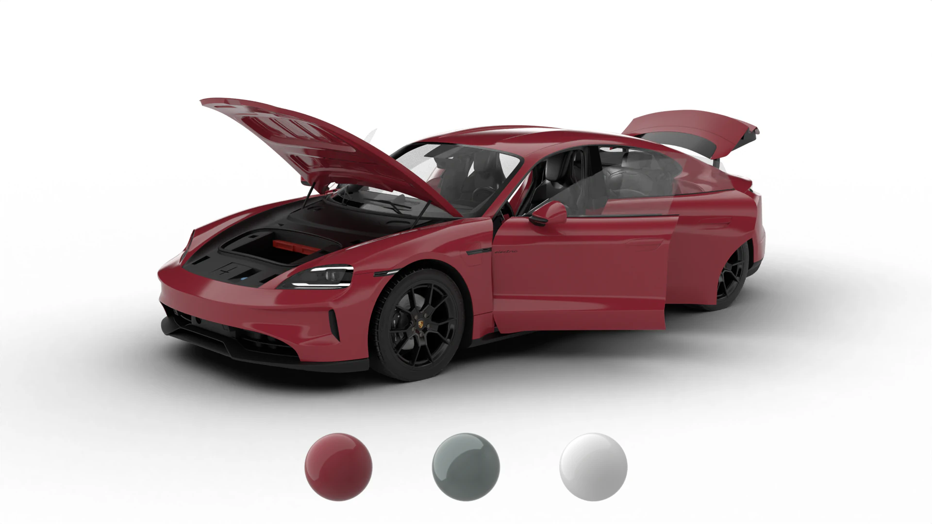 Porsche Taycan GTS 2025 HQ 3D Model .c4d .max .obj .3ds .fbx .stl .blend 
