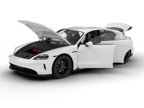 Porsche Taycan GTS 2025 HQ 3D Модель