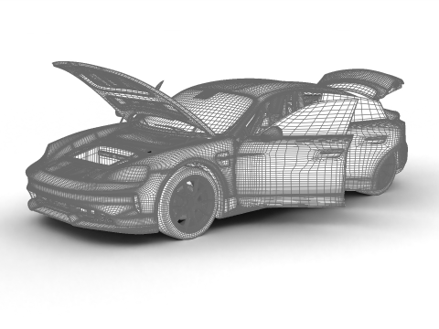 Porsche Taycan GTS 2025 HQ 3D Модель