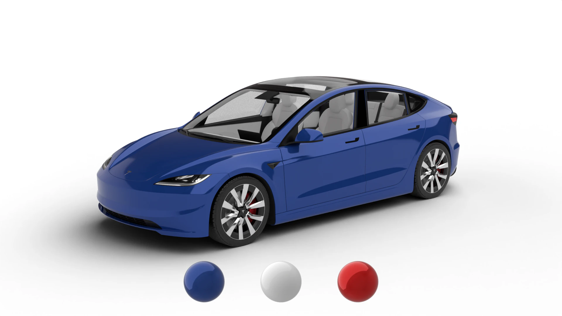 Tesla Model 3 Plus 2026 3D Model .c4d .max .obj .3ds .fbx .stl .blend