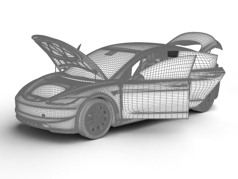 Tesla Model 3 Plus 2026 HQ Modelo 3D