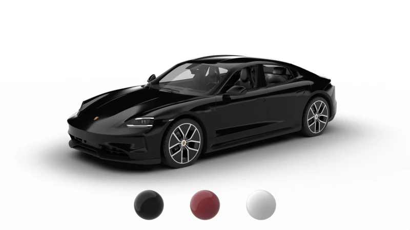 Porsche Taycan Black Edition 2026 3D Model .c4d .max .obj .3ds .fbx .stl .blend 