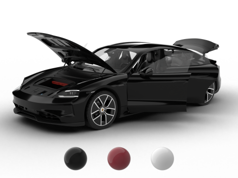 Porsche Taycan Black Edition 2026 HQ 3D मॉडल