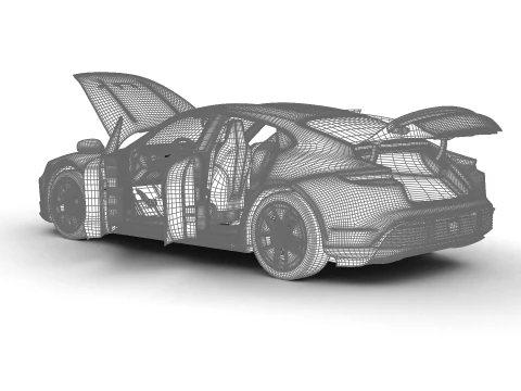 Porsche Taycan Black Edition 2026 Genel Merkez 3D Model