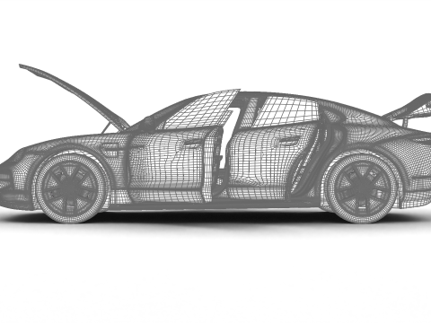 Porsche Taycan Black Edition 2026 HQ 3D Model