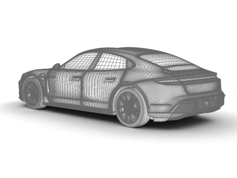 Porsche Taycan 4 Black Edition 2026 Model 3D