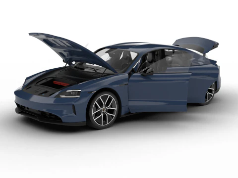 Porsche Taycan 4 Edi&ccedil;&atilde;o Preta 2026 HQ Modelo 3D