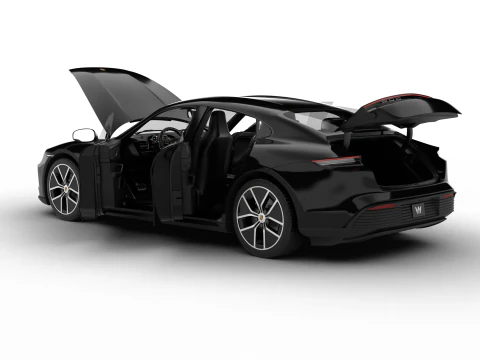 Porsche Taycan 4 Edi&ccedil;&atilde;o Preta 2026 HQ Modelo 3D