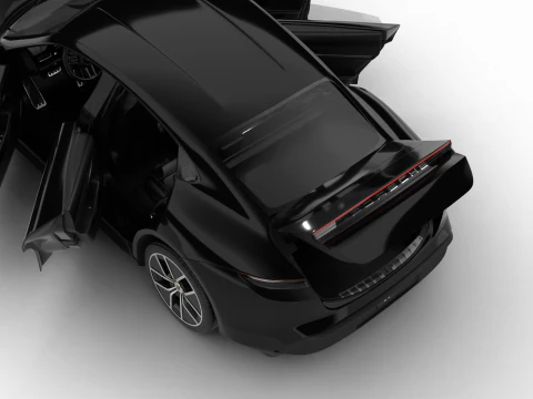 Porsche Taycan 4 Edi&ccedil;&atilde;o Preta 2026 HQ Modelo 3D