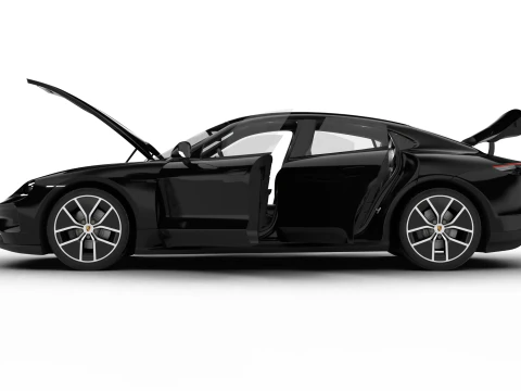Porsche Taycan 4 Edi&ccedil;&atilde;o Preta 2026 HQ Modelo 3D