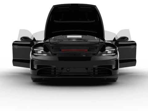Porsche Taycan 4 Edi&ccedil;&atilde;o Preta 2026 HQ Modelo 3D