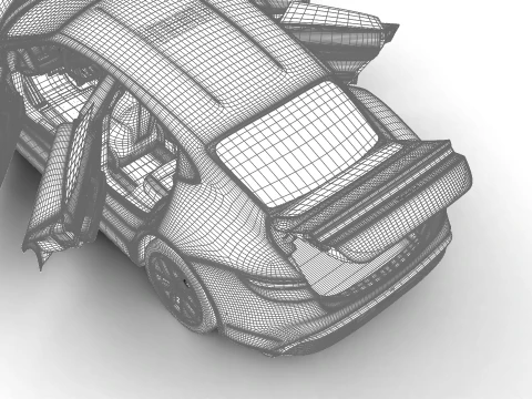 Porsche Taycan 4 Edi&ccedil;&atilde;o Preta 2026 HQ Modelo 3D