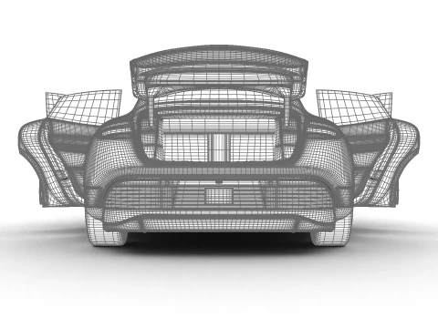 Porsche Taycan 4 Edi&ccedil;&atilde;o Preta 2026 HQ Modelo 3D
