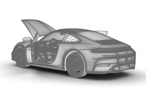 Porsche 911 Carrera T Club Coupe 2026 HQ 3D Модель